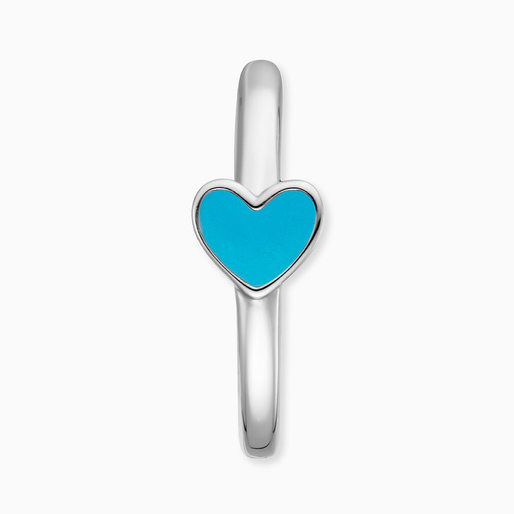 Engelsrufer children's hoop earrings with heart symbol in turquoise enamel