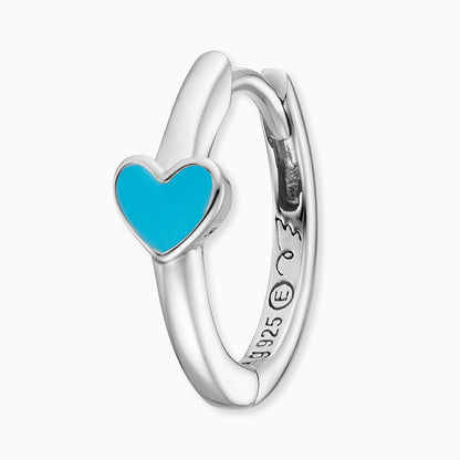 Engelsrufer children's hoop earrings with heart symbol in turquoise enamel