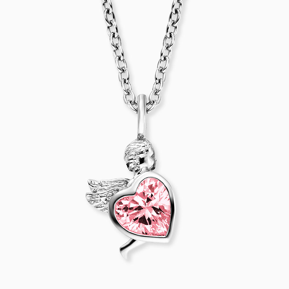 Engelsrufer girls' children's necklace with pink heart zirconia