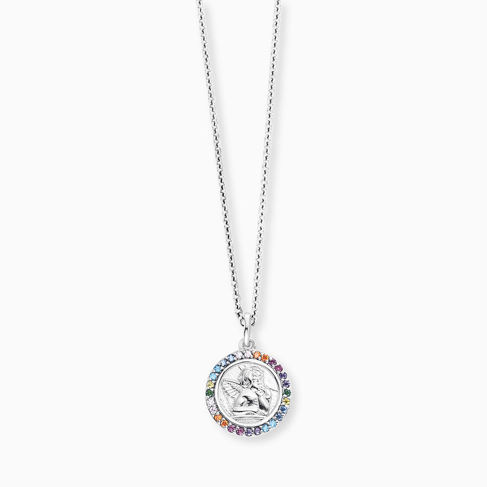 Necklace Angeli silver with zirconia multicolor