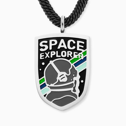 Engelsrufer children's necklace boys stainless steel with enamel astronaut