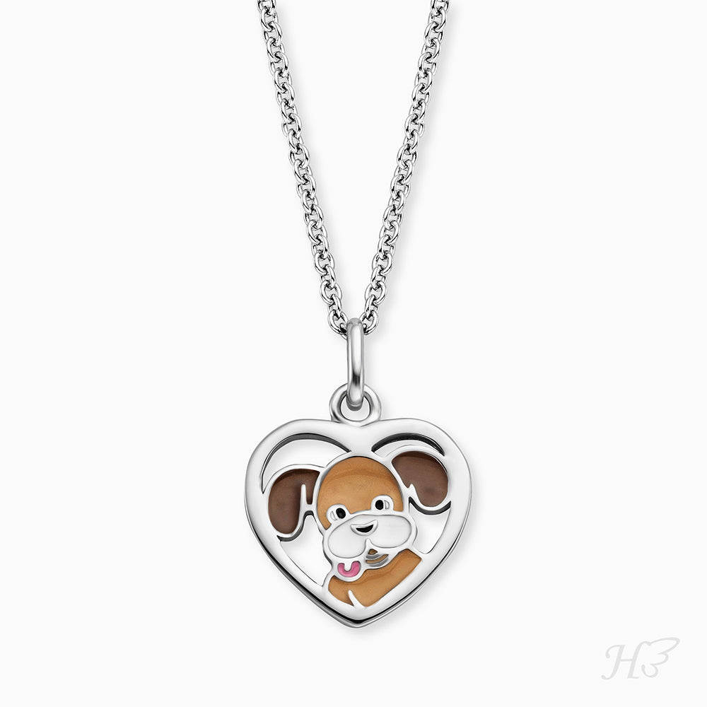 Engelsrufer children's necklace girl dog with multicolored enamel