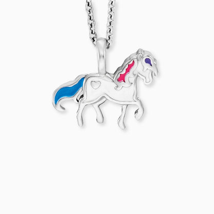 Engelsrufer children's necklace girls silver with brown horse pendant