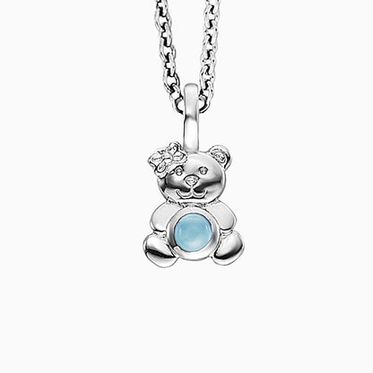 Engelsrufer children's necklace teddy silver with blue agate