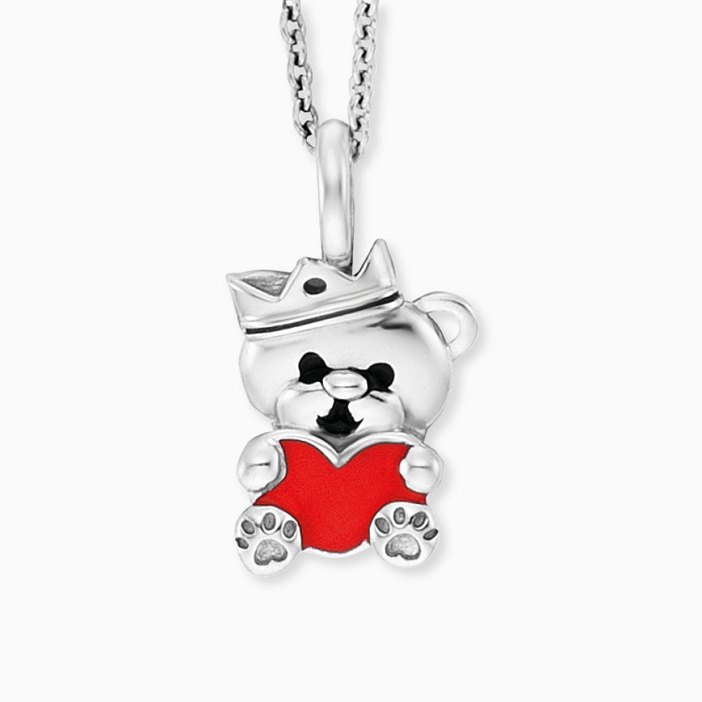 Engelsrufer children's necklace girls silver bear with heart pendant